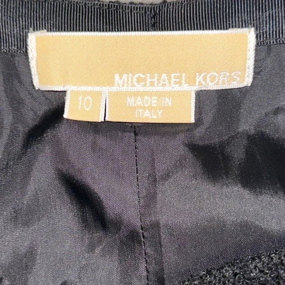 Vintage Michael Kors Collection Wool Skirt Womens 10 Black Button Front Italy